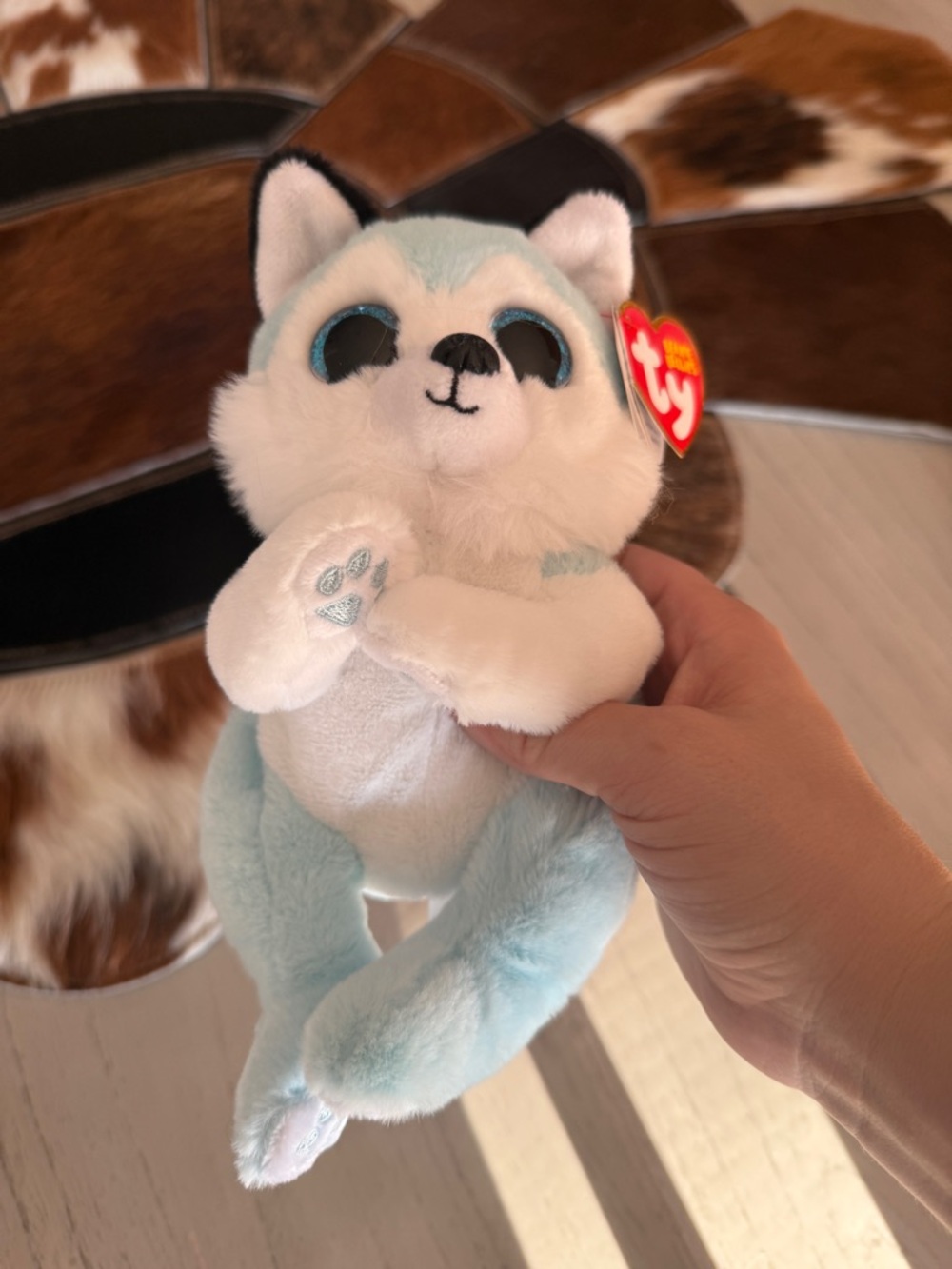 Ty Plush Husky Beanie Boo - Blue & White